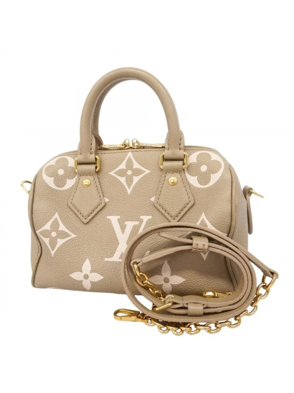 Louis Vuitton Handbag Monogram Empreinte Bicolor Speedy Bandouliere 20 Tourtlere